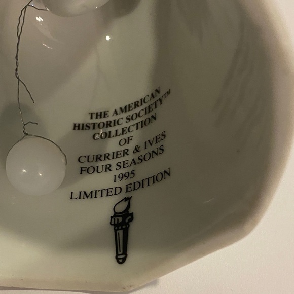 Winter Scene Decorative Bell with Gold Handle - Picture 2 of 3